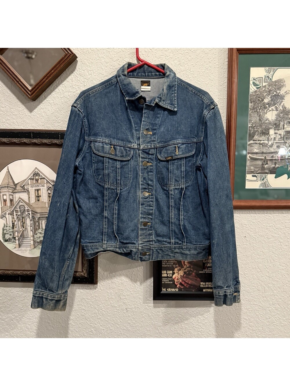 Vintage 70s Lee Riders Zig Zag Trucker Denim Jacket USA Size Men’s Medium
